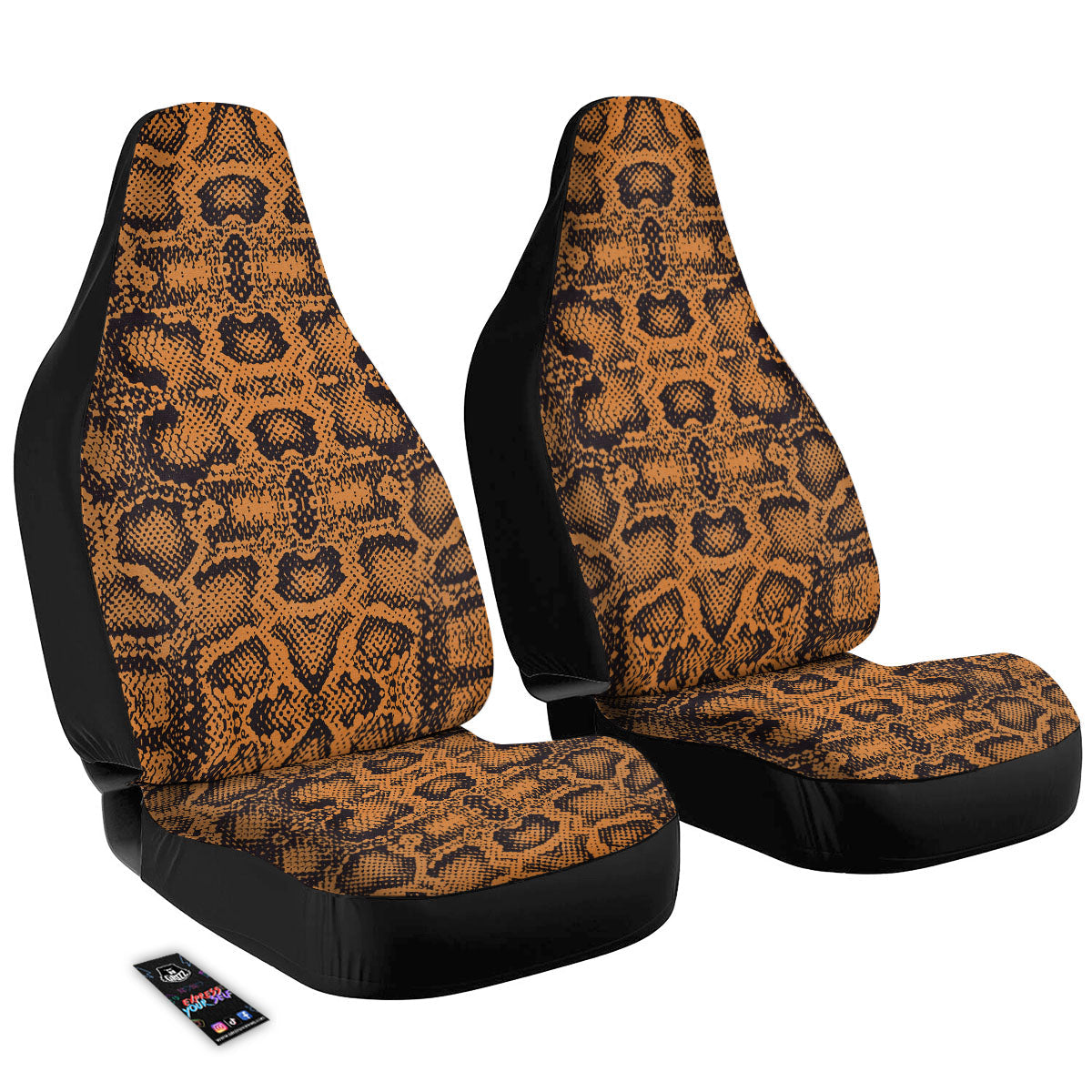 Snakeskin Orange Print Pattern Car Seat Covers-grizzshop