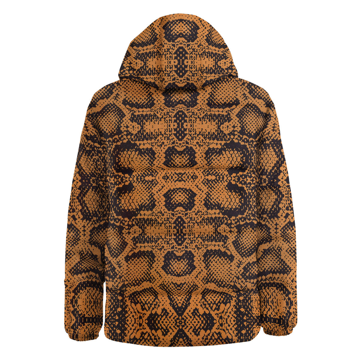 Snakeskin Orange Print Pattern Down Jacket-grizzshop