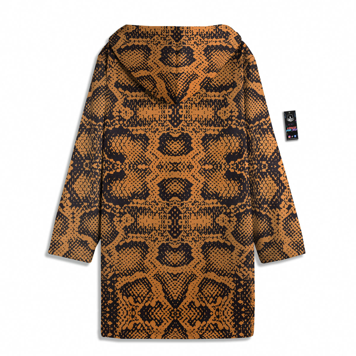 Snakeskin Orange Print Pattern Men's Windbreaker Jacket-grizzshop