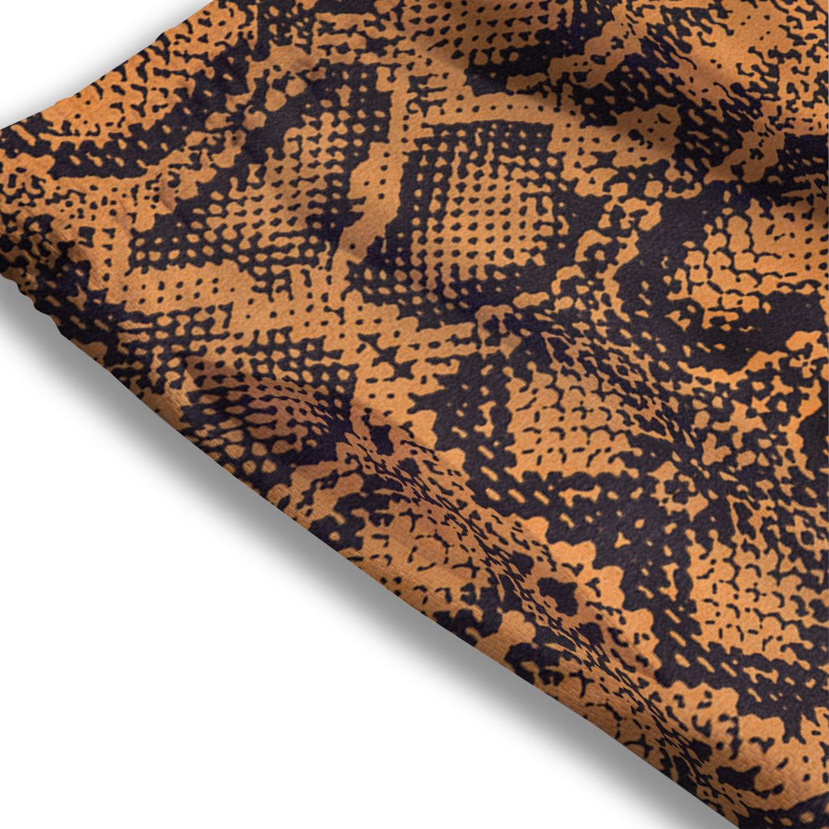 Snakeskin Orange Print Pattern Mesh Shorts