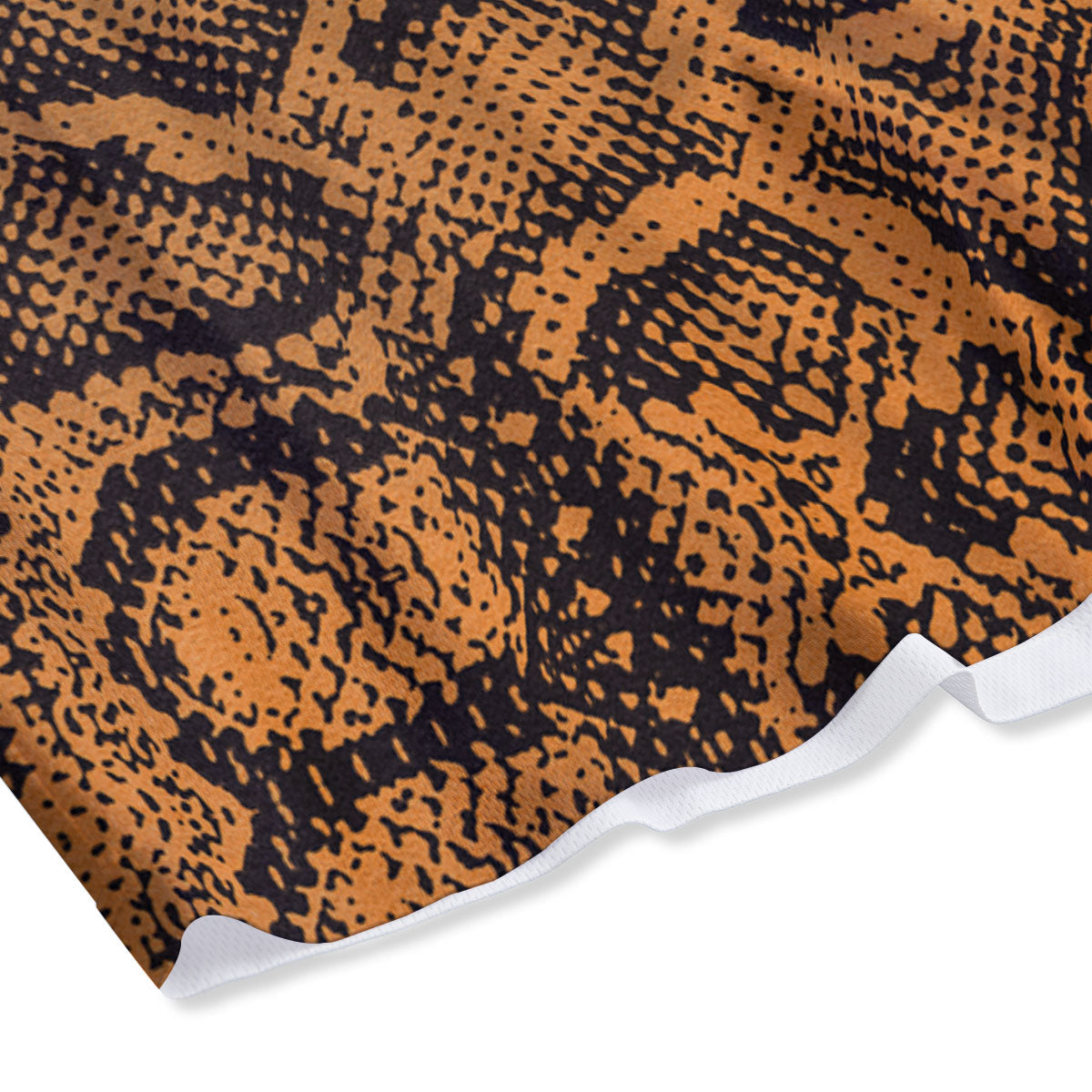 Snakeskin Orange Print Pattern Mesh Shorts