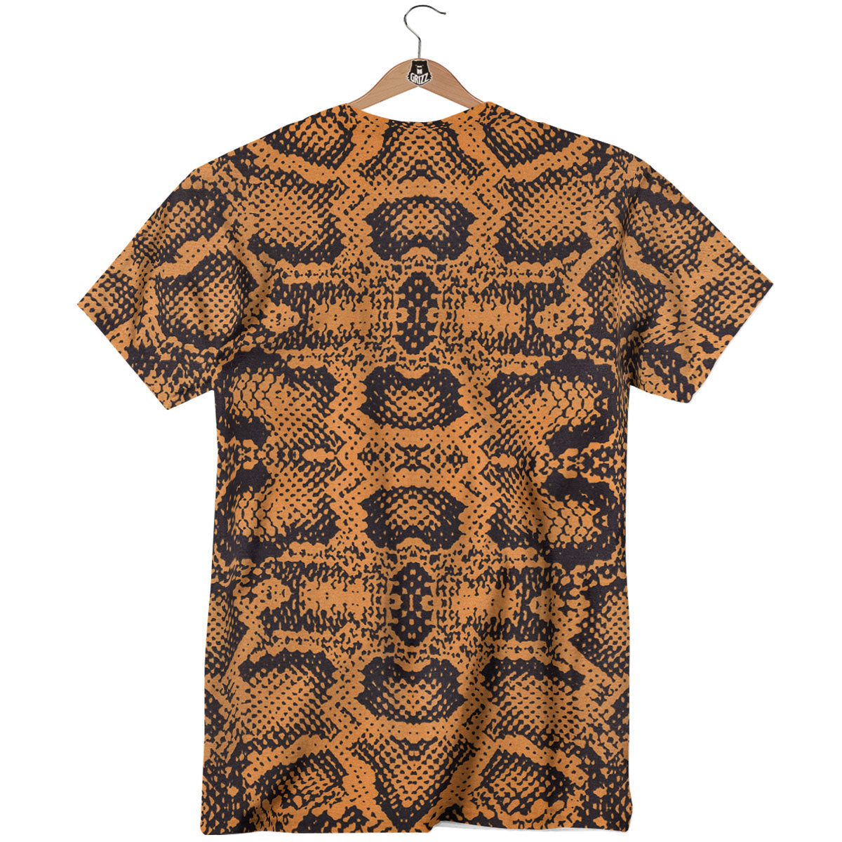 Snakeskin Orange Print Pattern T-Shirt-grizzshop