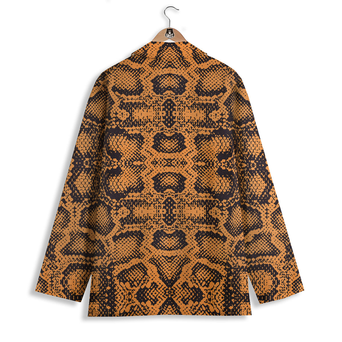 Snakeskin Orange Print Pattern Women's Blazer-grizzshop