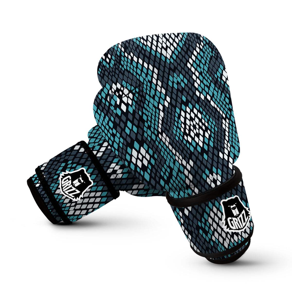 Snakeskin Pattern Print Boxing Gloves-grizzshop