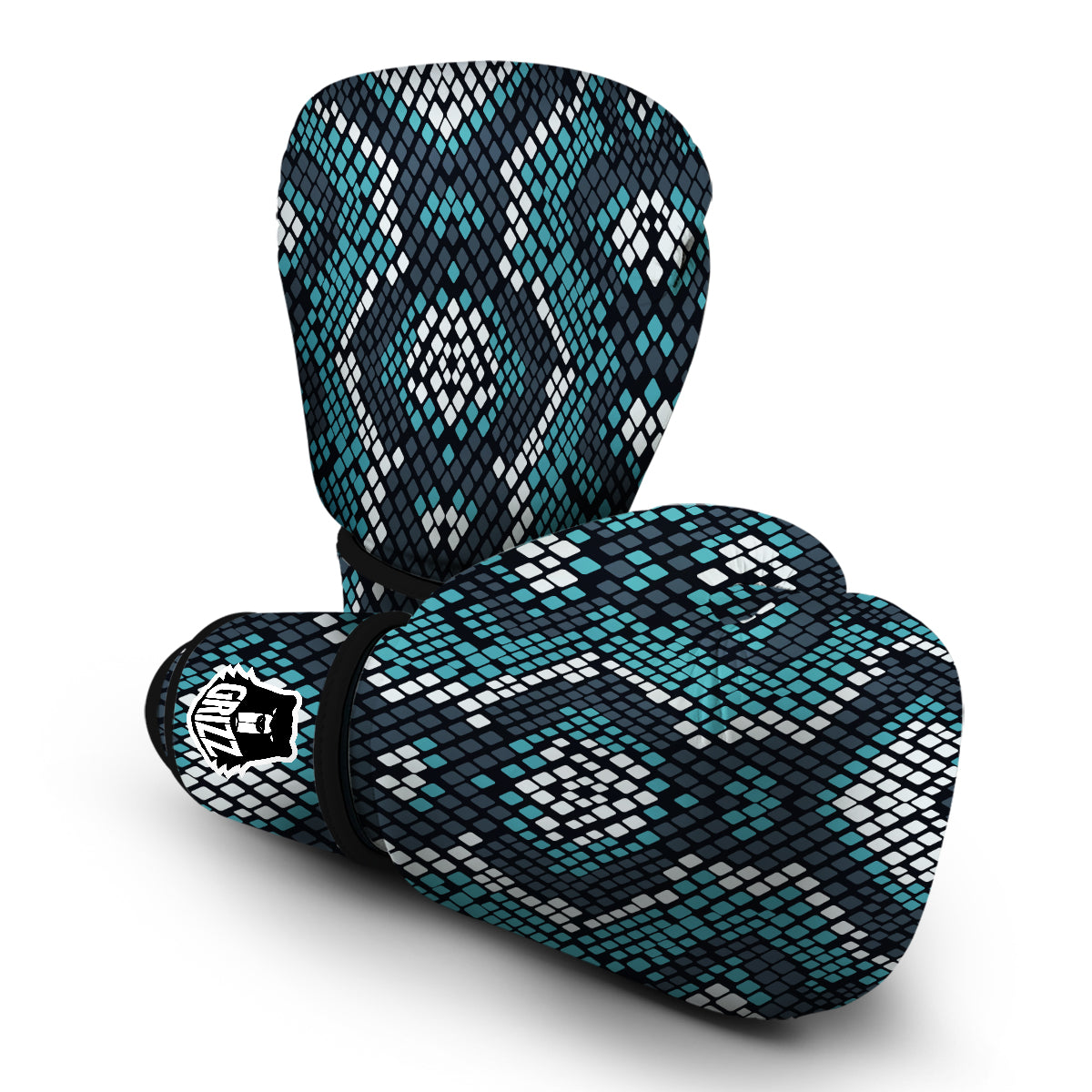 Snakeskin Pattern Print Boxing Gloves-grizzshop