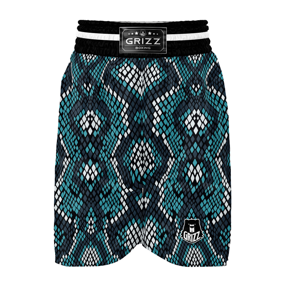 Snakeskin Pattern Print Boxing Shorts-grizzshop