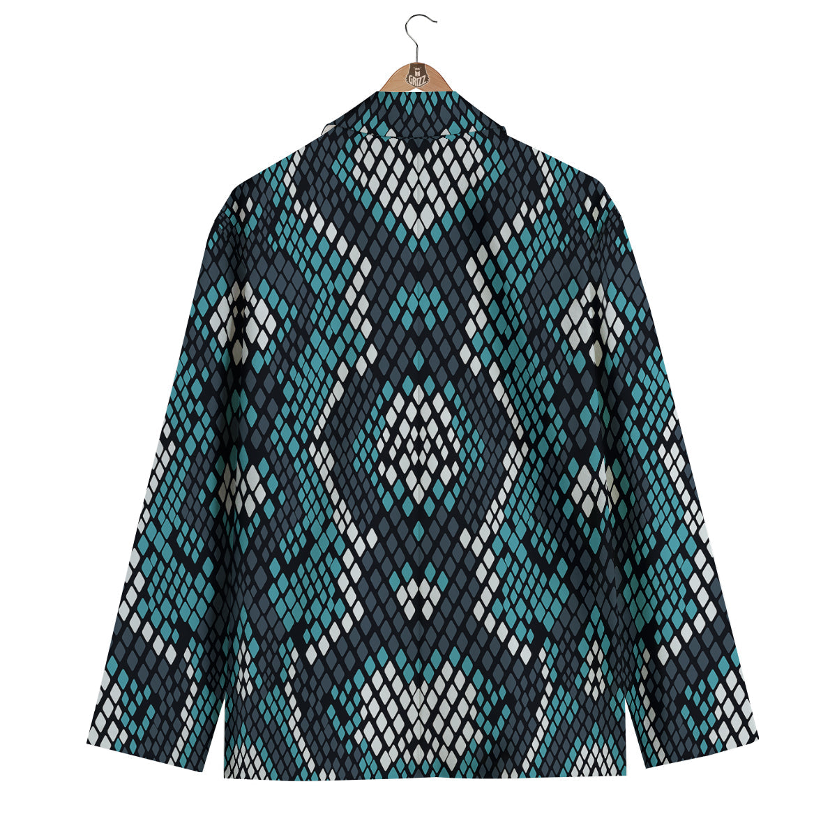 Snakeskin Pattern Print Men's Blazer-grizzshop