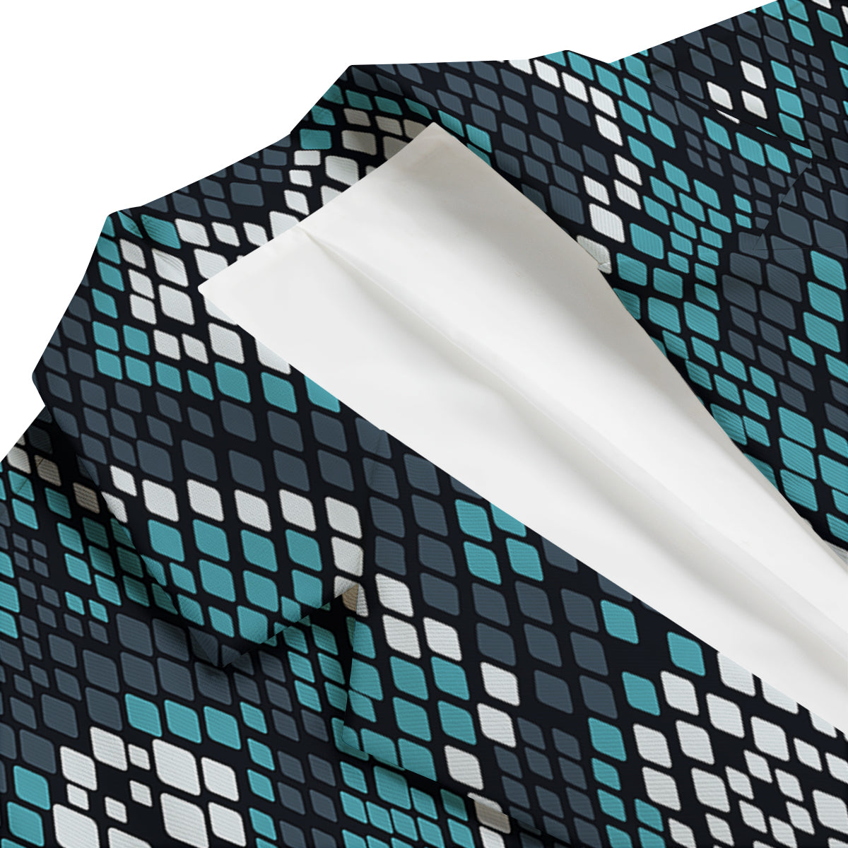 Snakeskin Pattern Print Men's Blazer-grizzshop