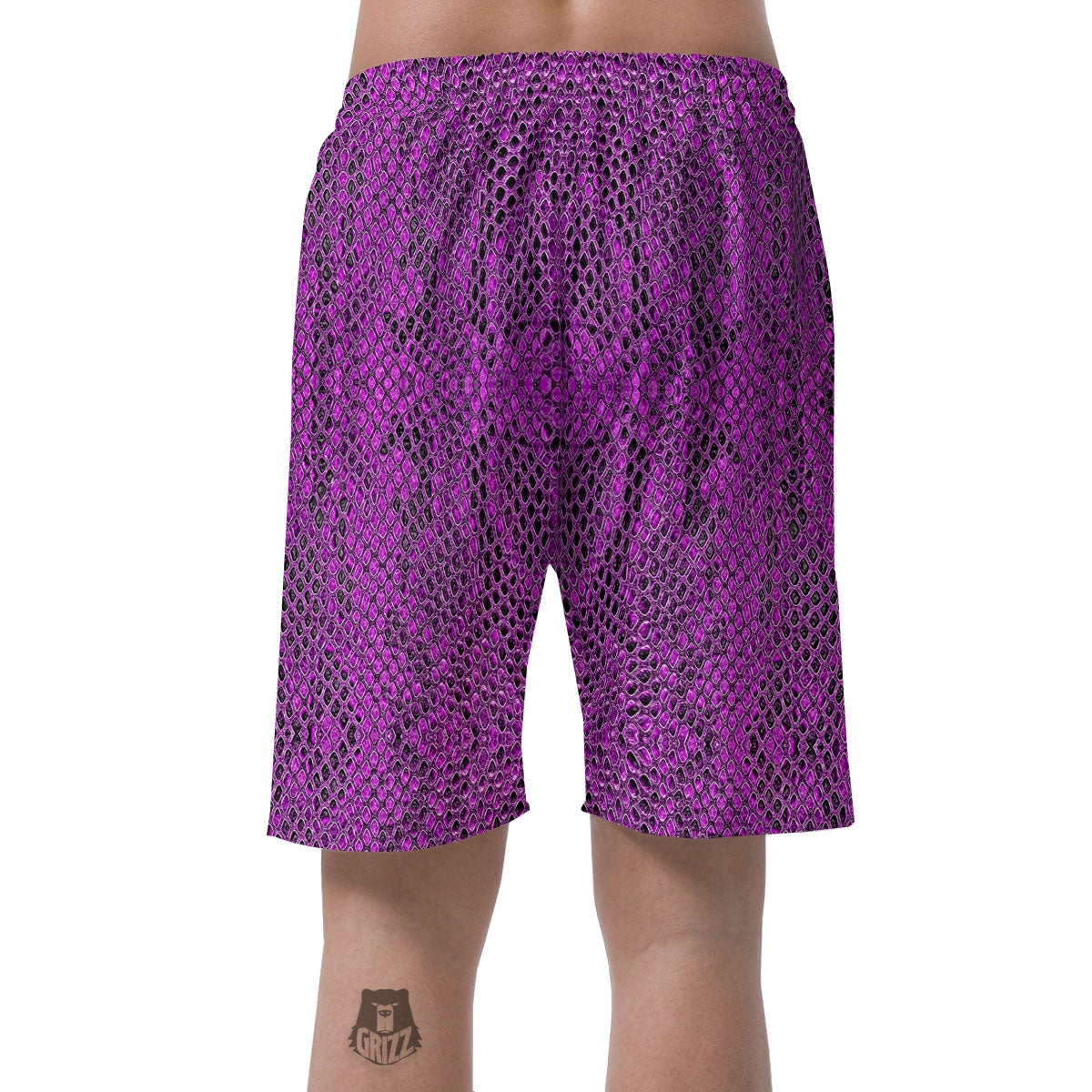 Snakeskin Purple Print Pattern Men's Shorts-grizzshop