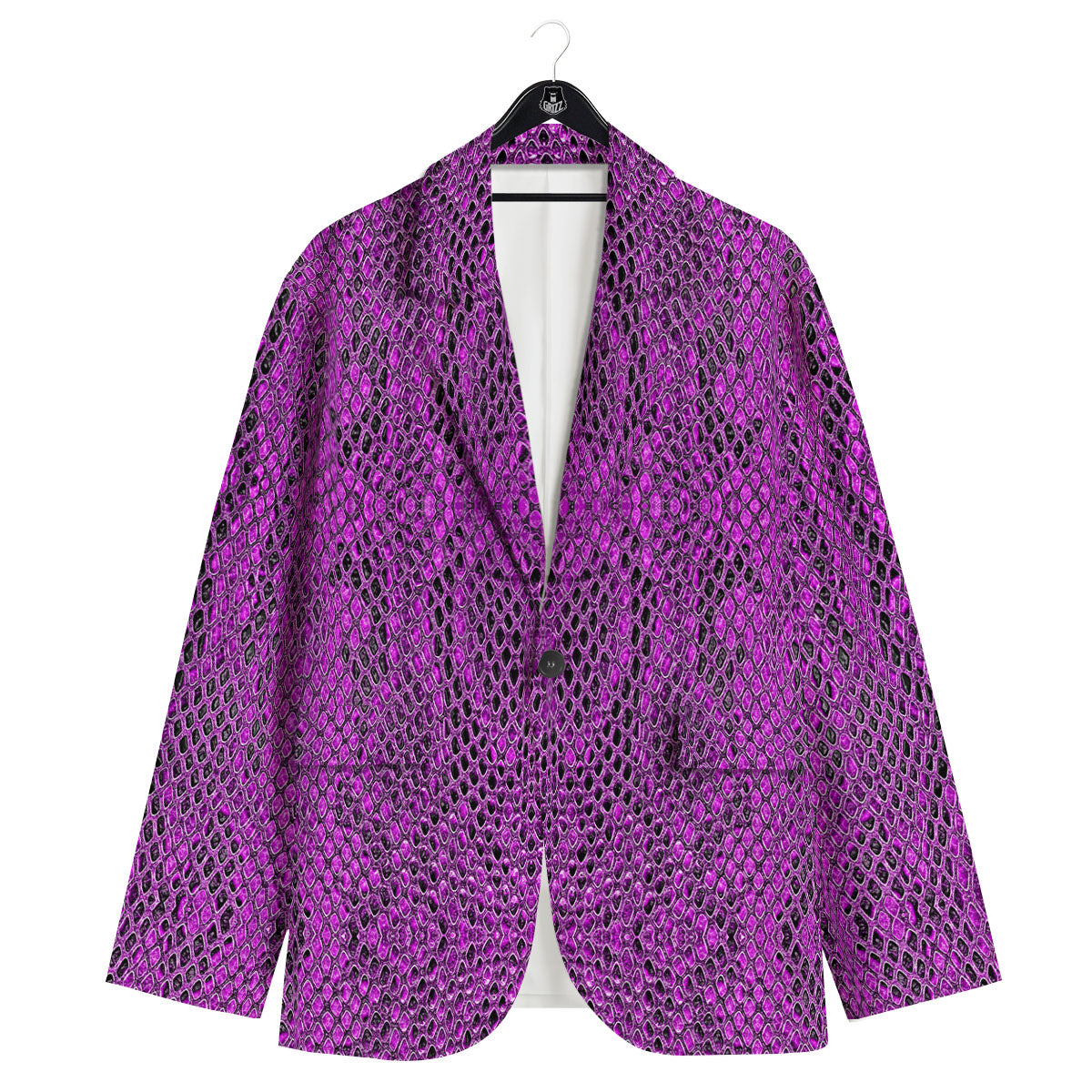 Snakeskin Purple Print Pattern Men's Sport Coat-grizzshop