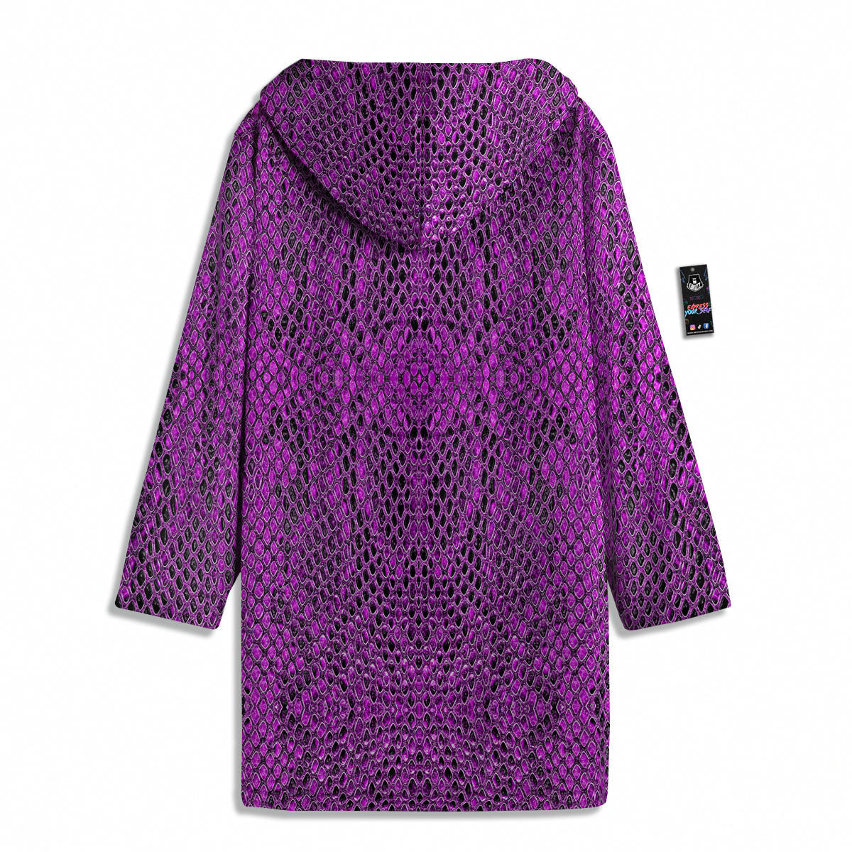 Snakeskin Purple Print Pattern Men's Windbreaker Jacket-grizzshop