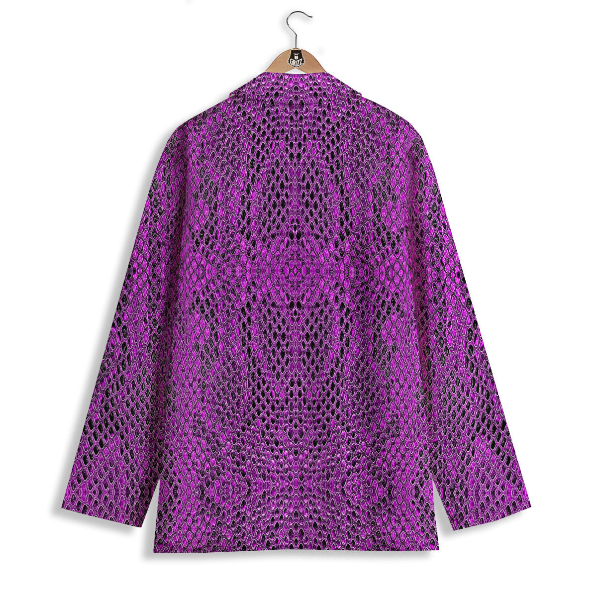 Snakeskin Purple Print Pattern Women's Blazer-grizzshop