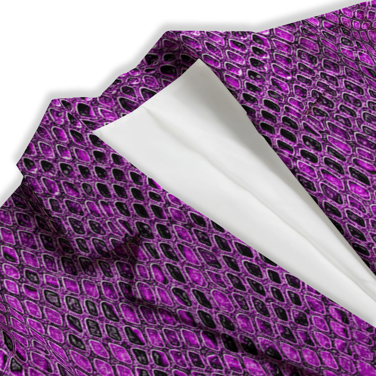 Snakeskin Purple Print Pattern Women's Blazer-grizzshop
