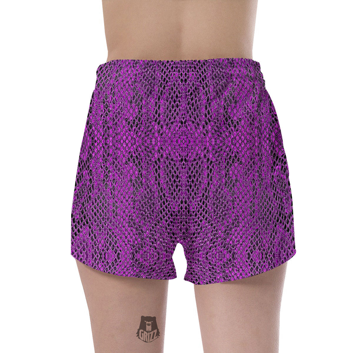 Snakeskin Purple Print Pattern Women's Shorts-grizzshop