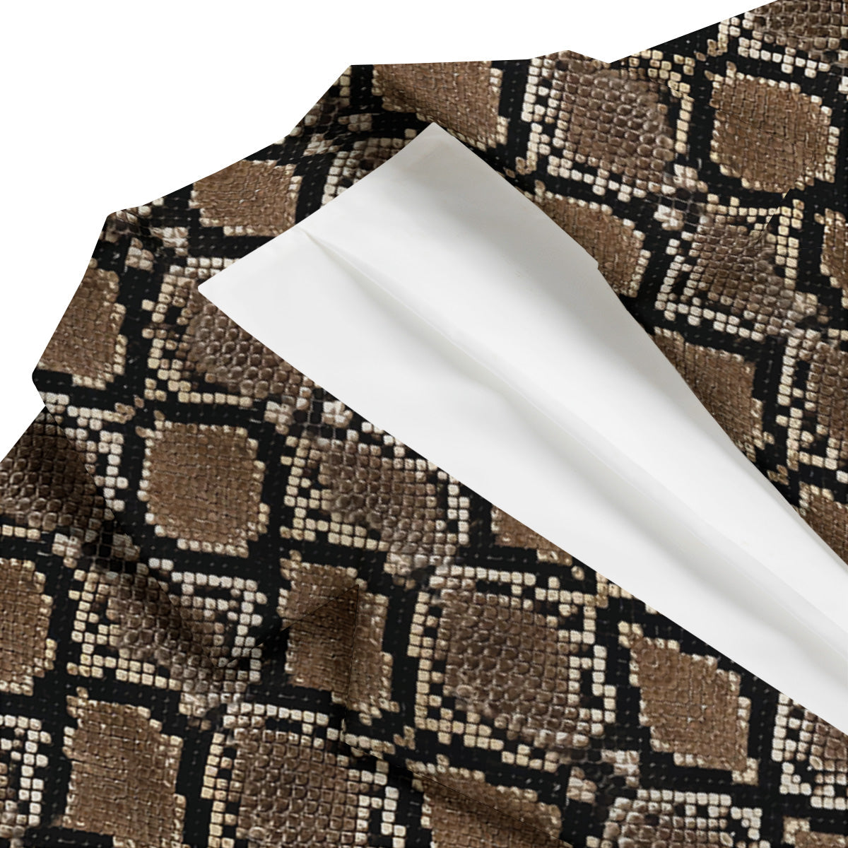 Snakeskin Python Brown Print Men's Blazer-grizzshop