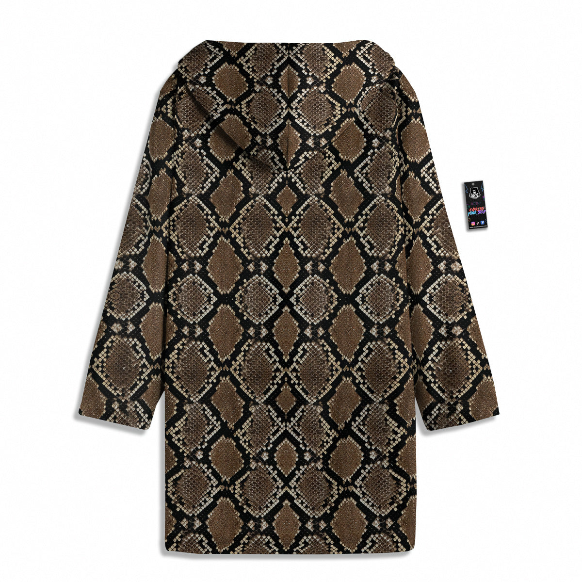 Snakeskin Python Brown Print Men's Windbreaker Jacket-grizzshop