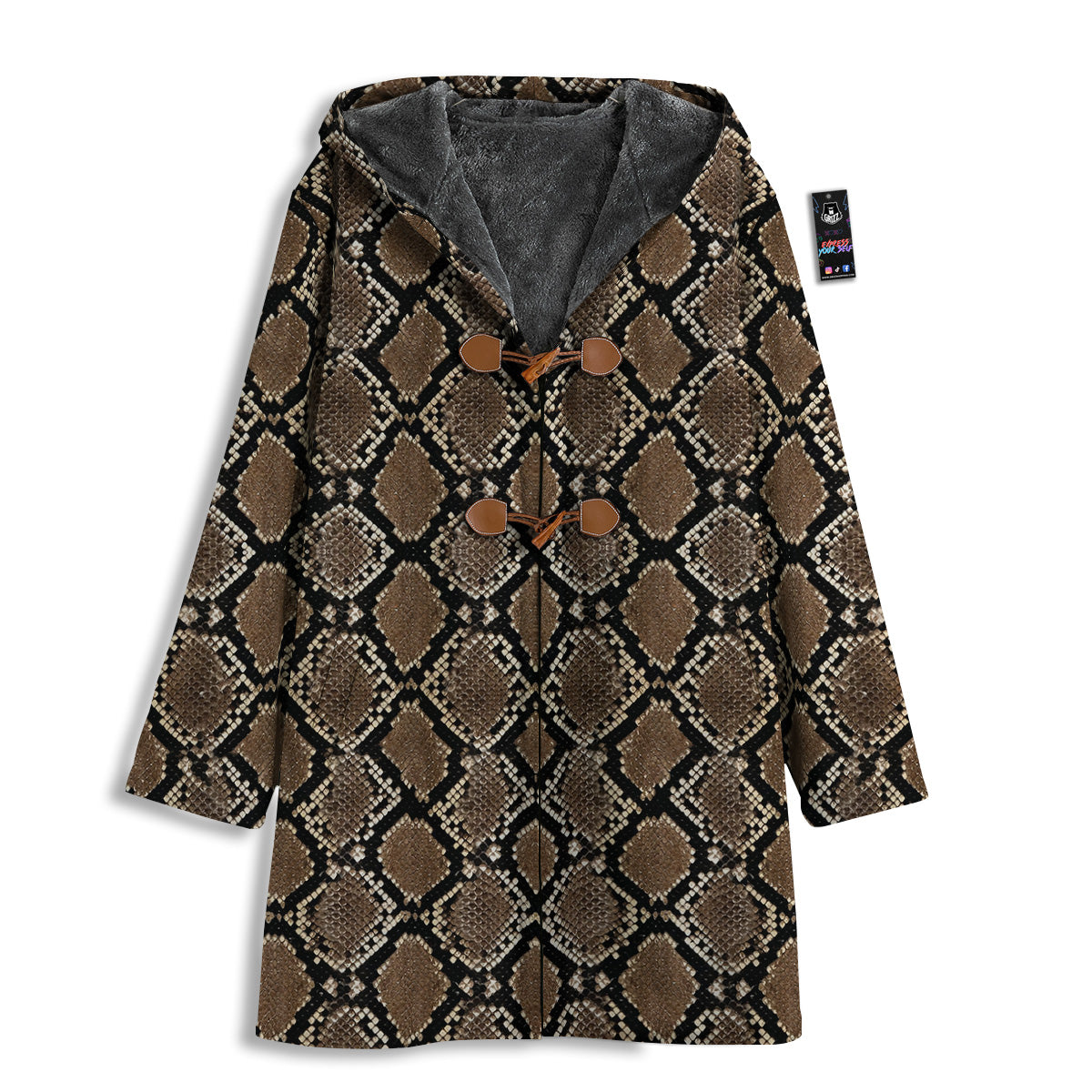 Snakeskin Python Brown Print Men's Windbreaker Jacket-grizzshop