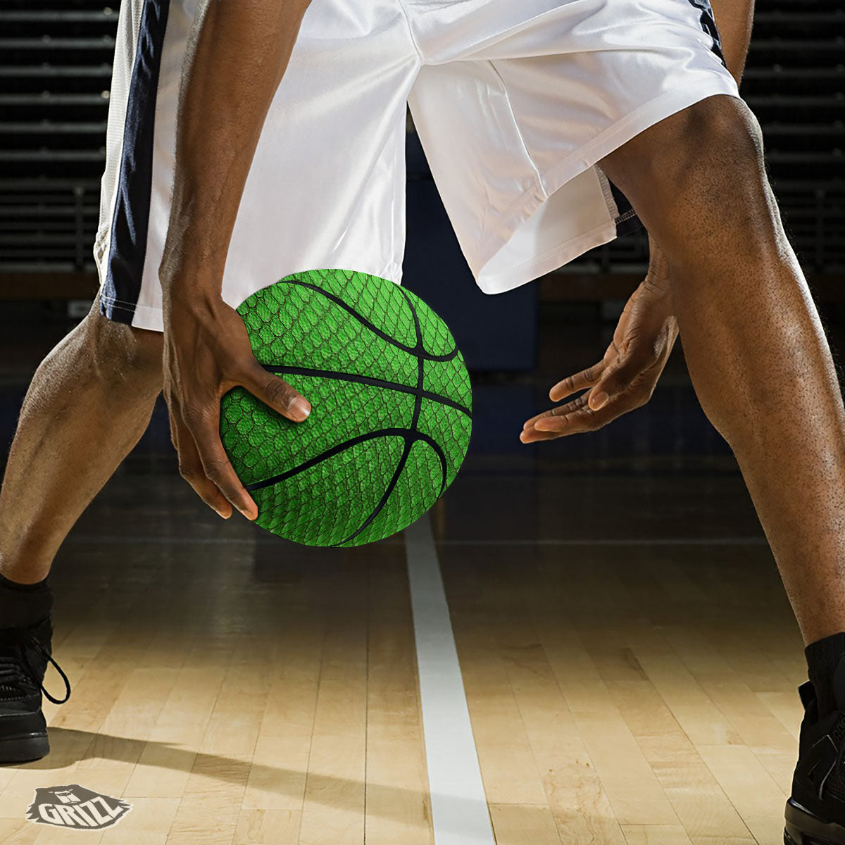 Snakeskin Python Green Print Basketball-grizzshop