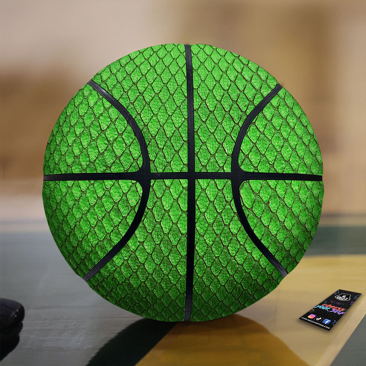 Snakeskin Python Green Print Basketball-grizzshop
