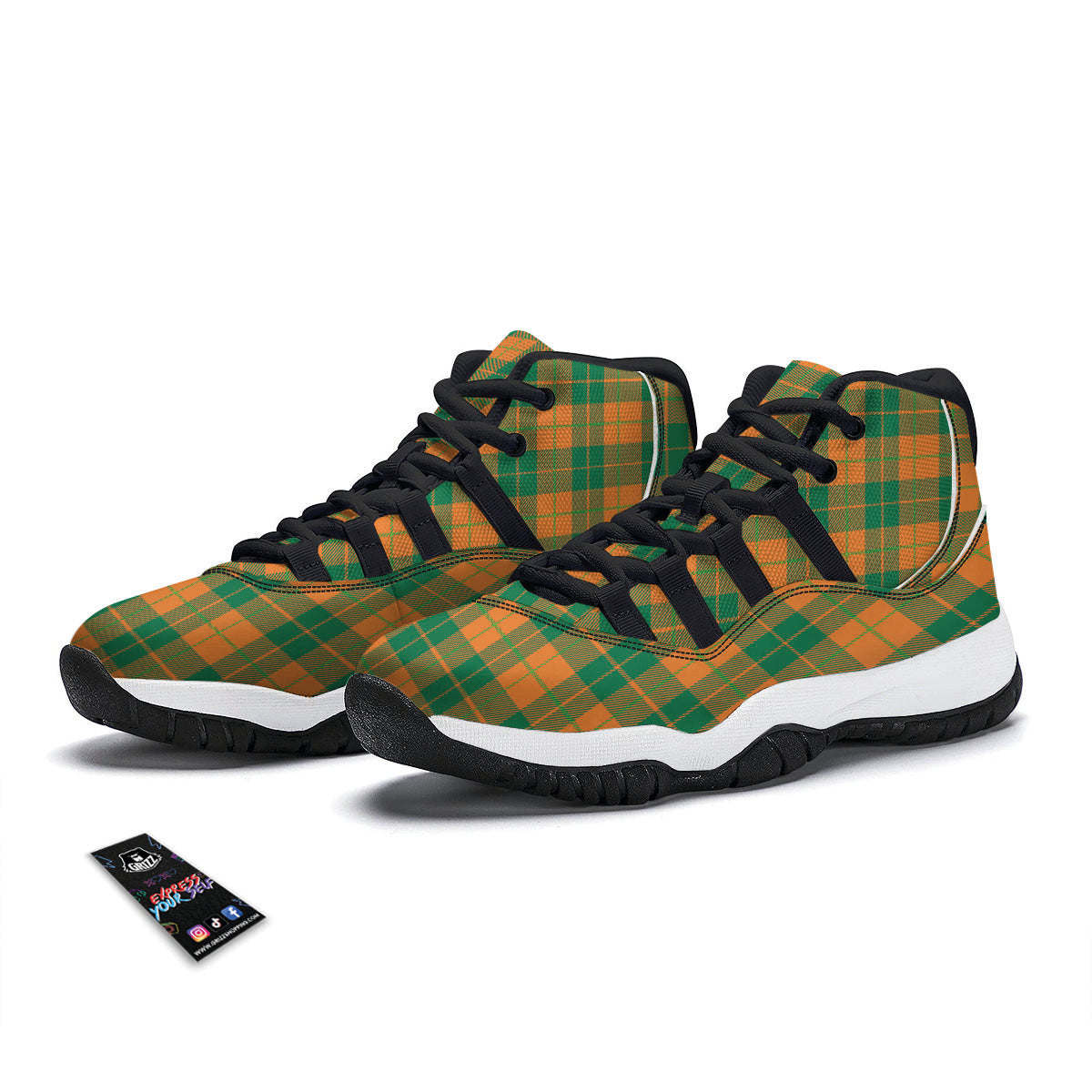Snakeskin Python Green Print Black Bball Shoes-grizzshop