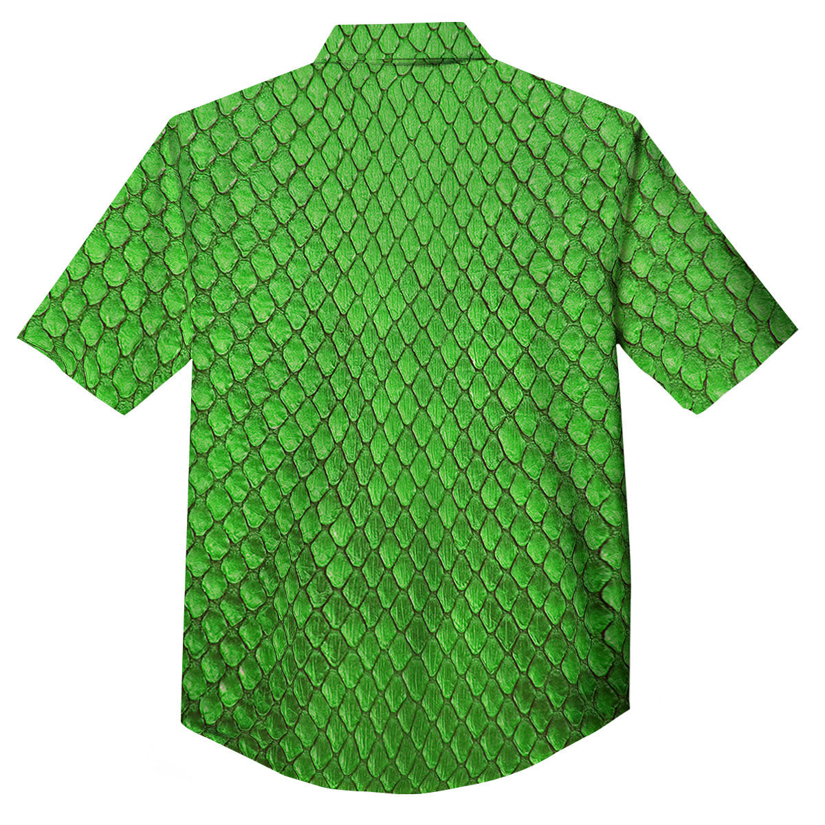 Snakeskin Python Green Print Button Up Shirt-grizzshop