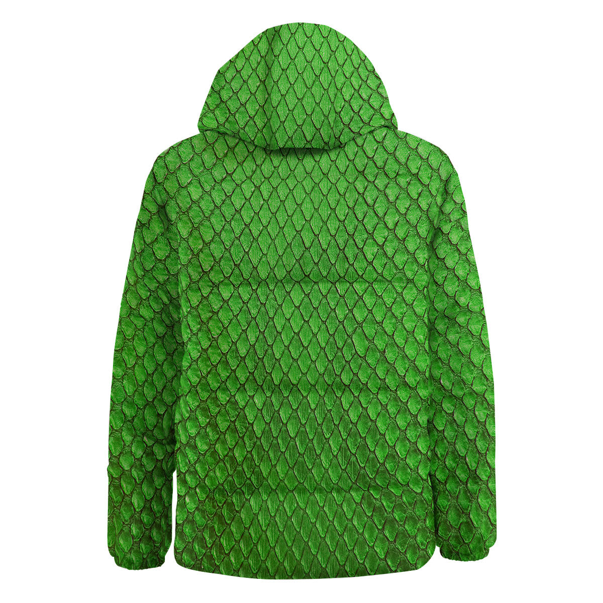 Snakeskin Python Green Print Down Jacket-grizzshop
