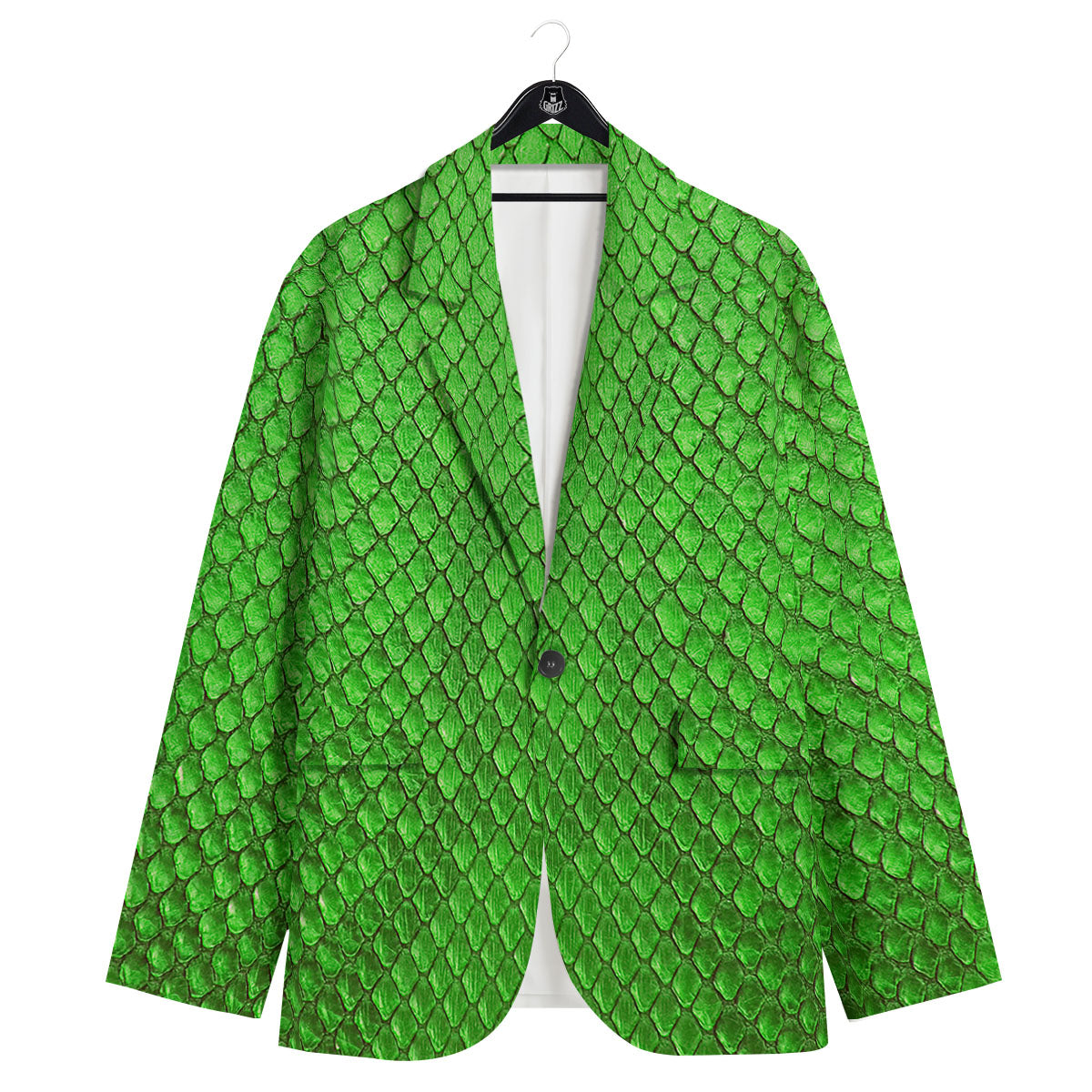 Snakeskin Python Green Print Men's Sport Coat-grizzshop