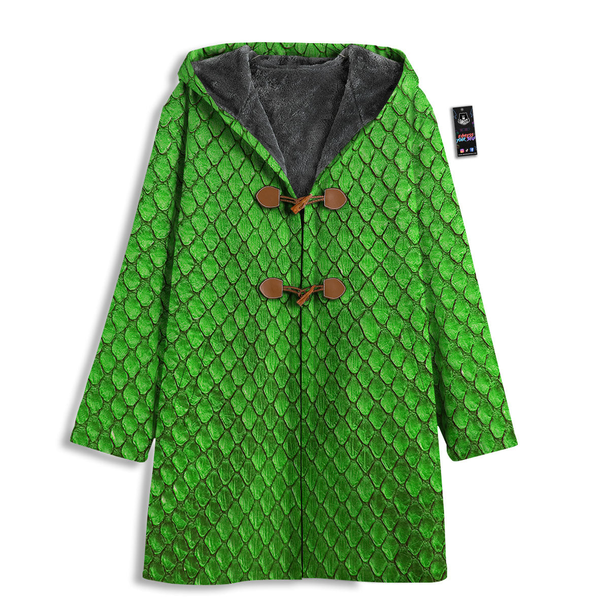 Snakeskin Python Green Print Men's Windbreaker Jacket-grizzshop