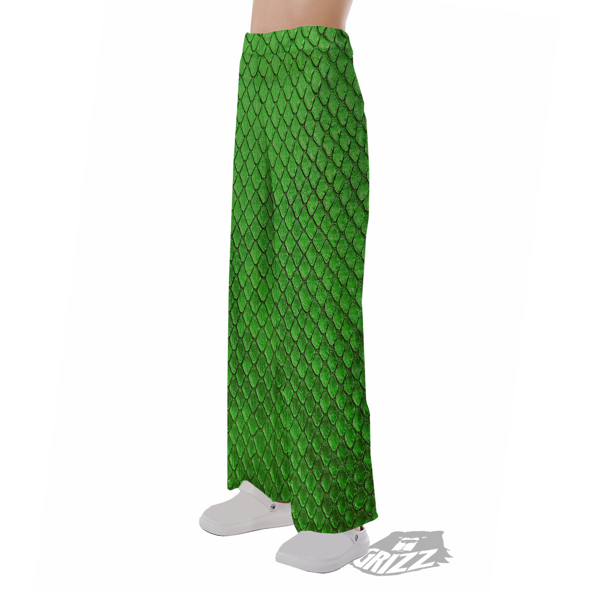 Snakeskin Python Green Print Pajama Pants-grizzshop