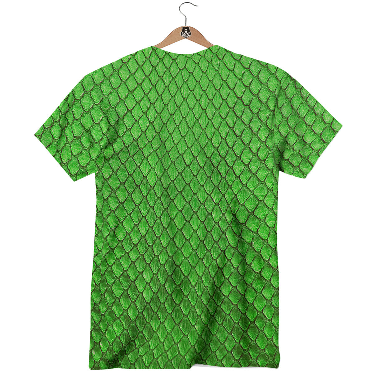 Snakeskin Python Green Print T-Shirt-grizzshop
