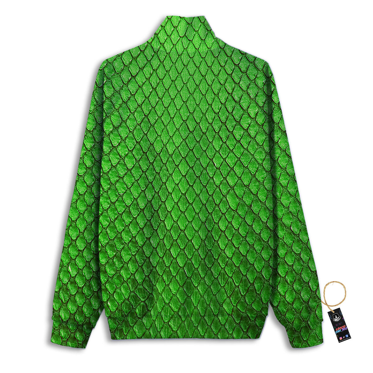 Snakeskin Python Green Print Track Jacket-grizzshop