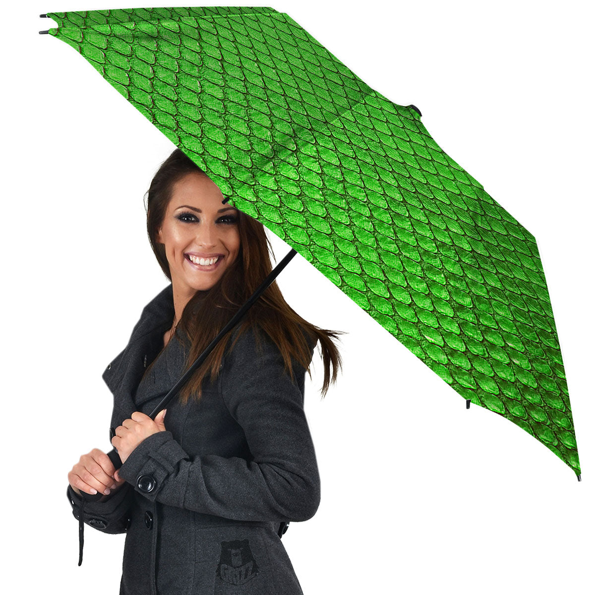 Snakeskin Python Green Print Umbrella-grizzshop