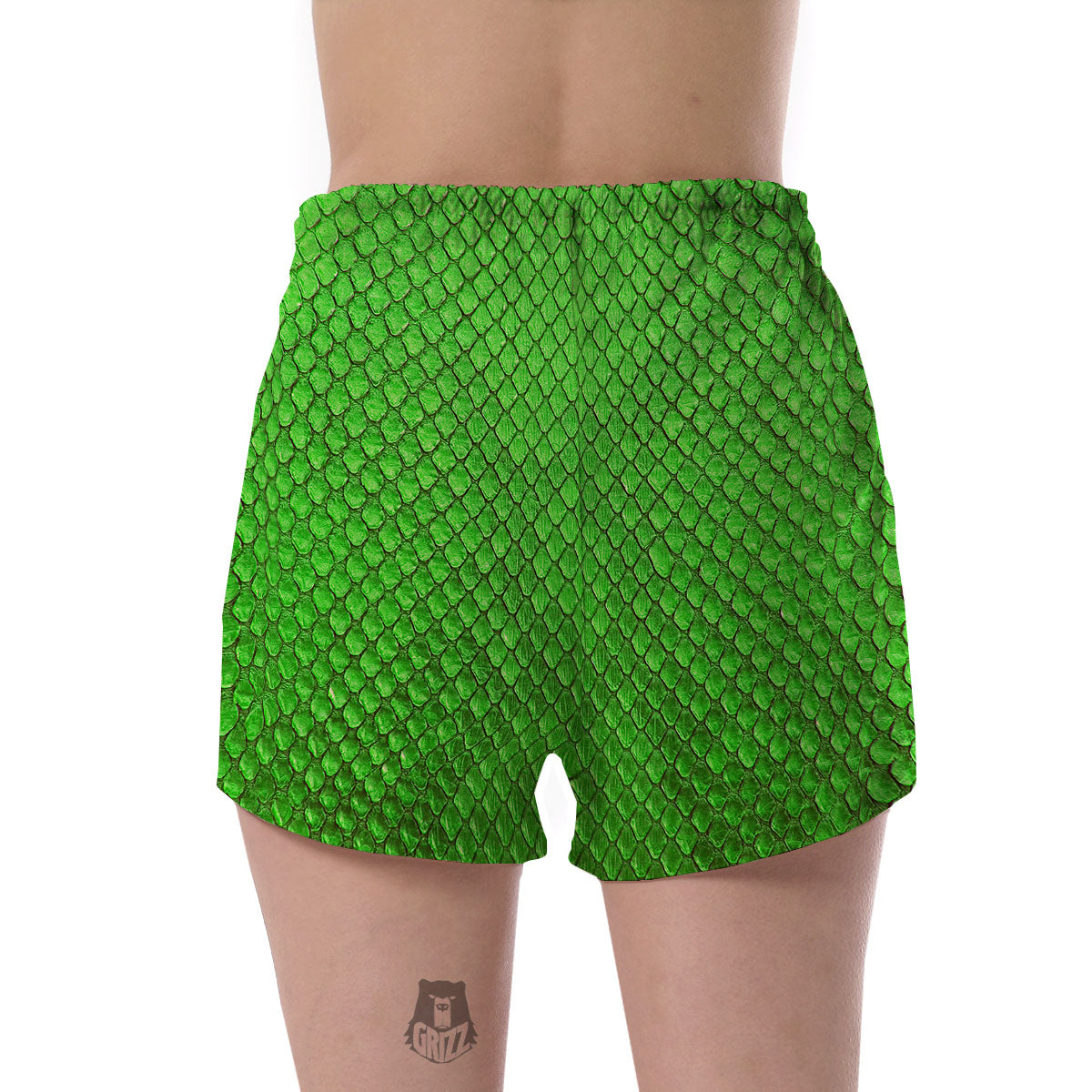 Snakeskin Python Green Print Women's Shorts-grizzshop