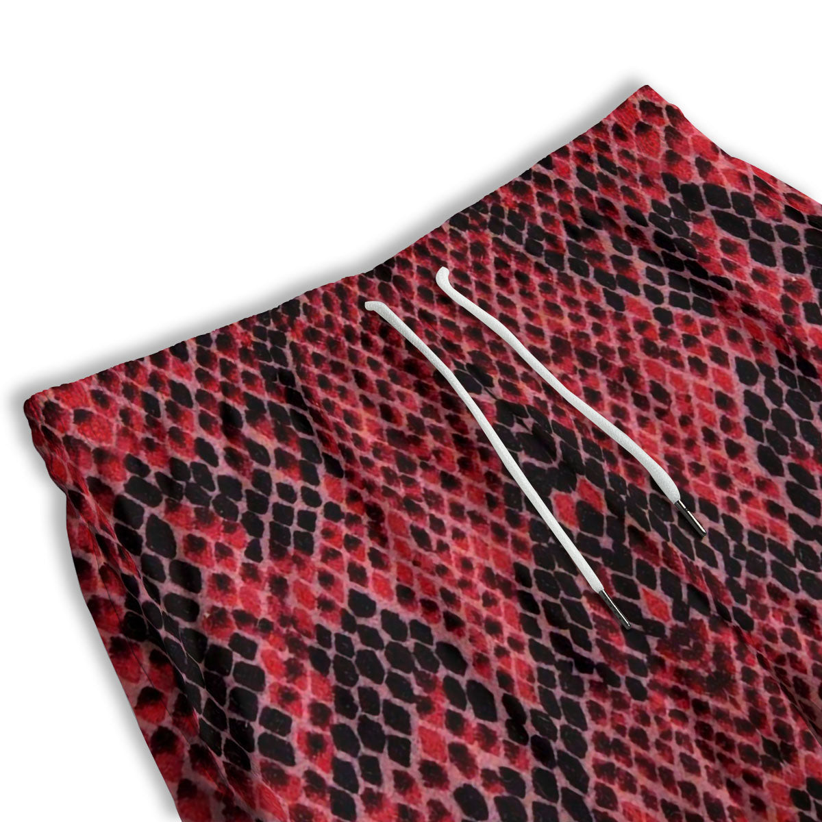 Snakeskin Python Red Print Men's Athletic Shorts