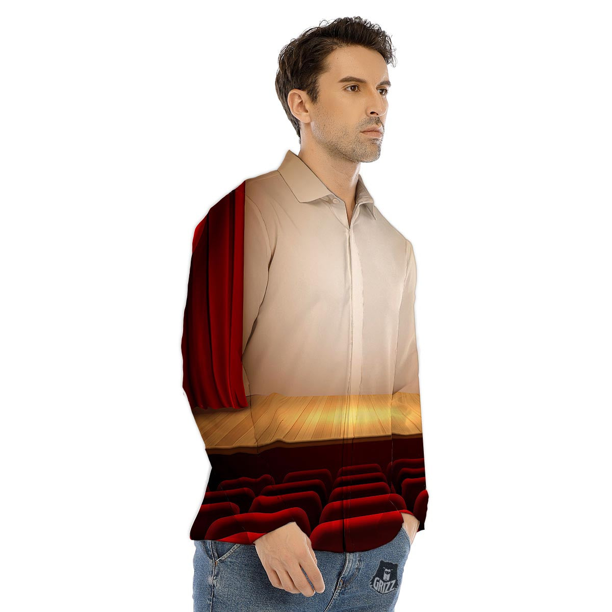 Snakeskin Python Red Print Men's Dress Shirts-grizzshop