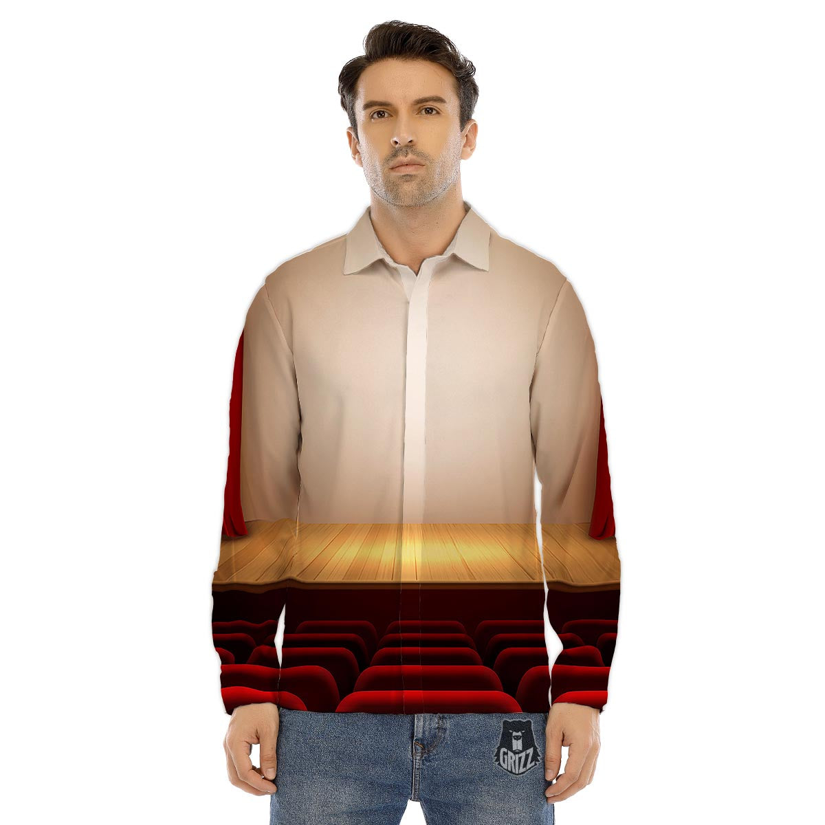 Snakeskin Python Red Print Men's Dress Shirts-grizzshop