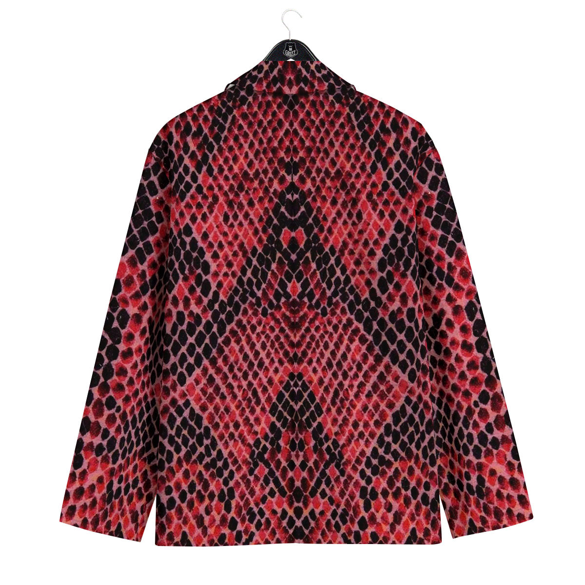 Snakeskin Python Red Print Men's Sport Coat-grizzshop