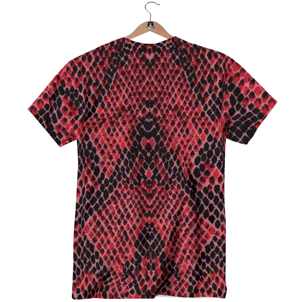Snakeskin Python Red Print T-Shirt-grizzshop