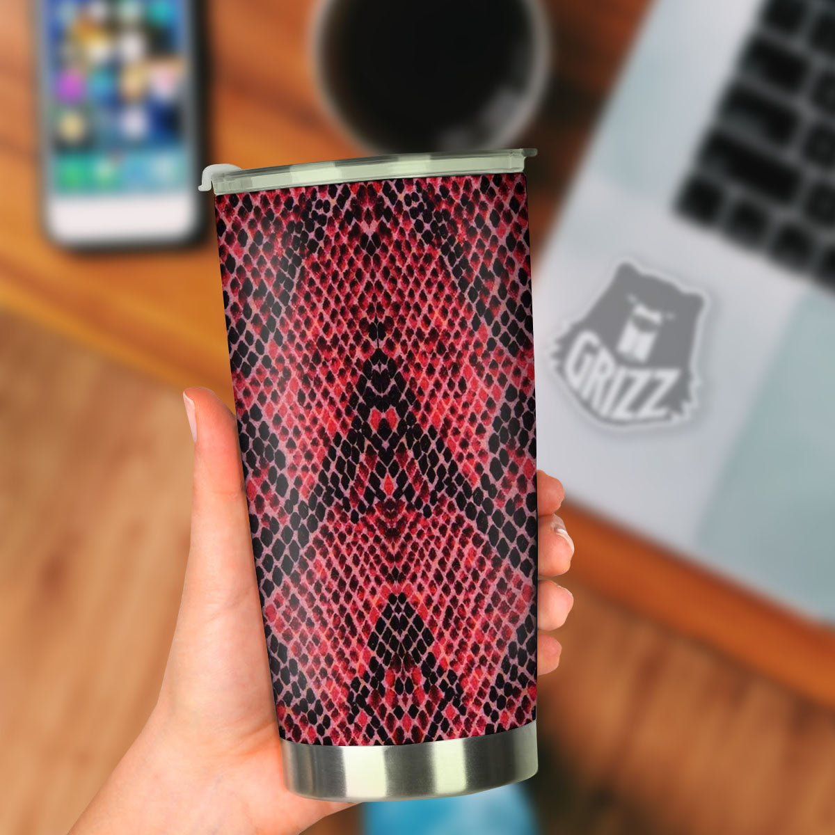 Snakeskin Python Red Print Tumbler-grizzshop