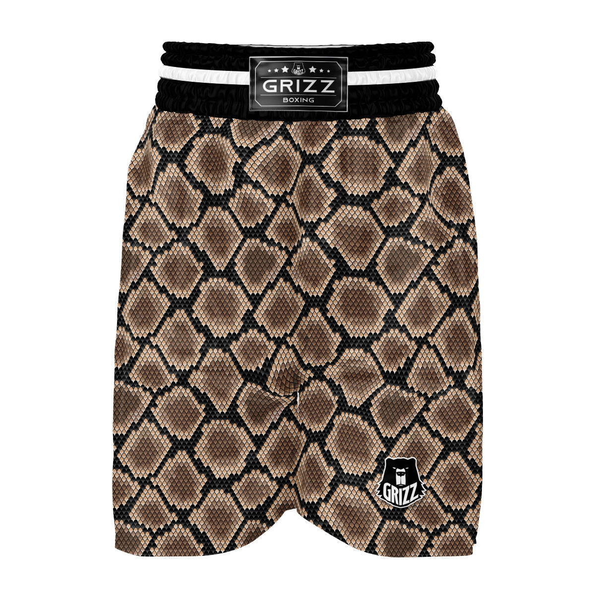 Snakeskin Python Skin Pattern Print Boxing Shorts-grizzshop