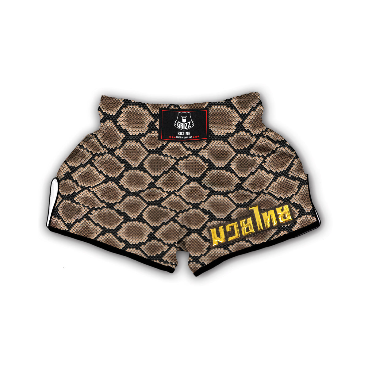 Snakeskin Python Skin Pattern Print Muay Thai Boxing Shorts-grizzshop