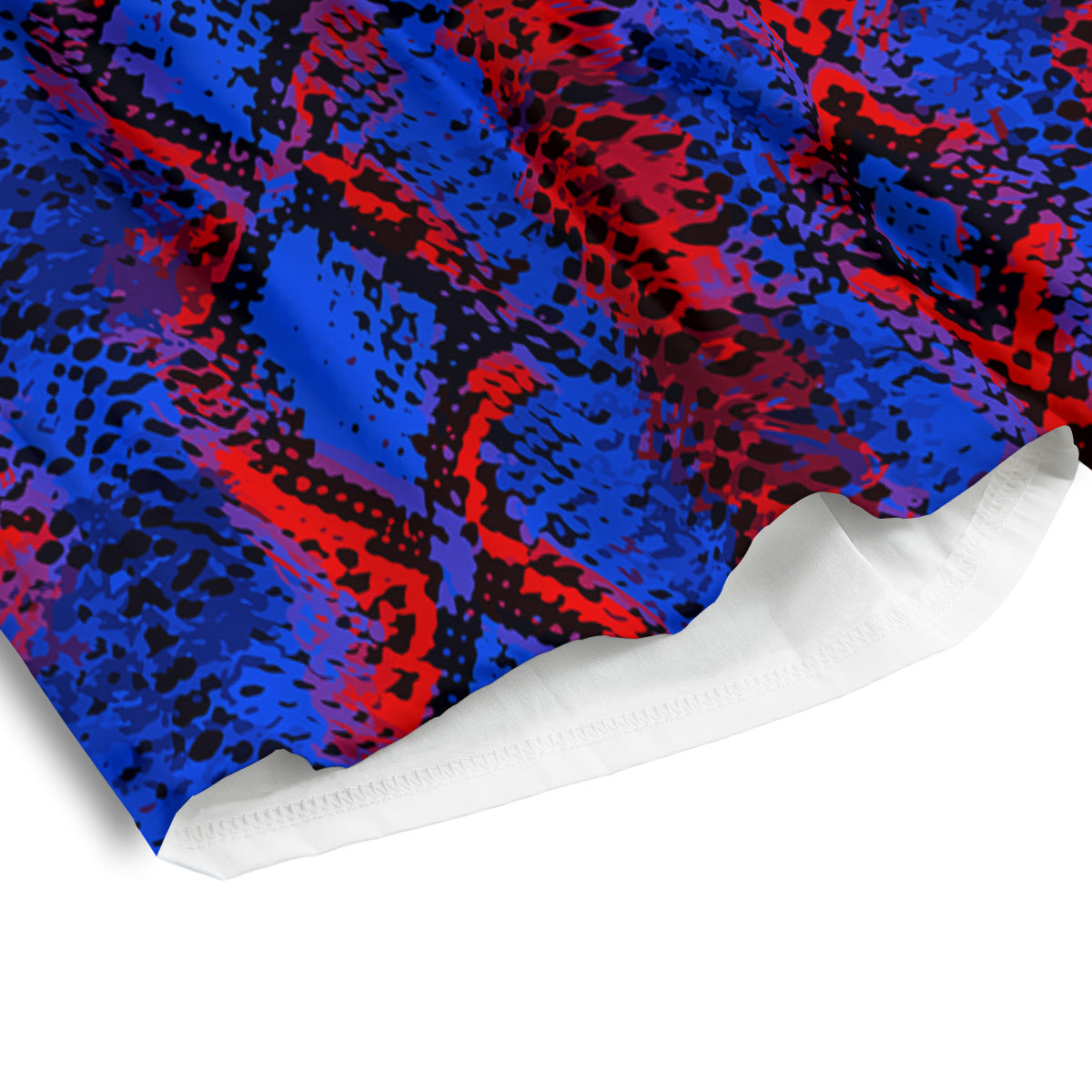 Snakeskin Red And Blue Print Men's Athletic Shorts