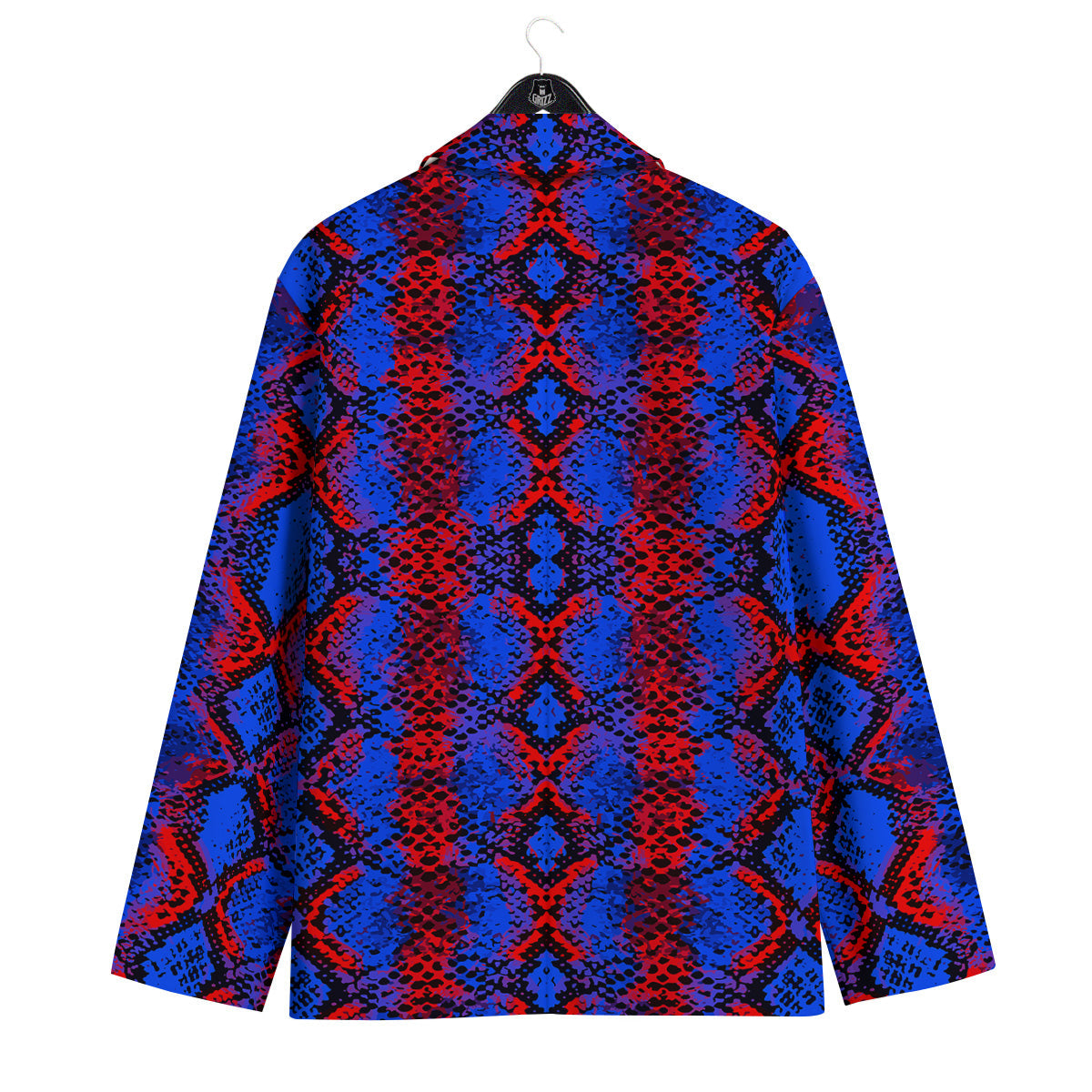 Snakeskin Red And Blue Print Men's Sport Coat-grizzshop