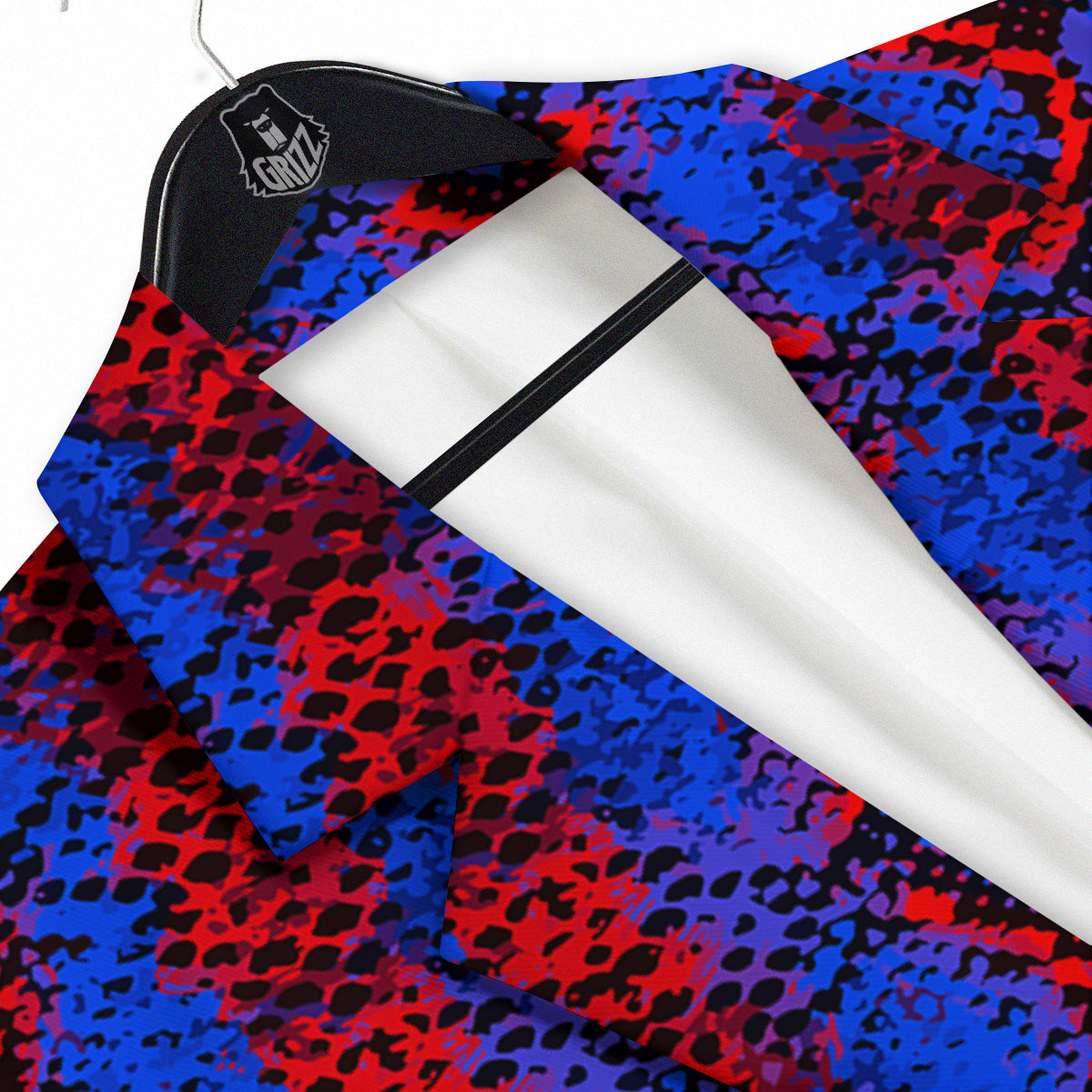 Snakeskin Red And Blue Print Men's Sport Coat-grizzshop