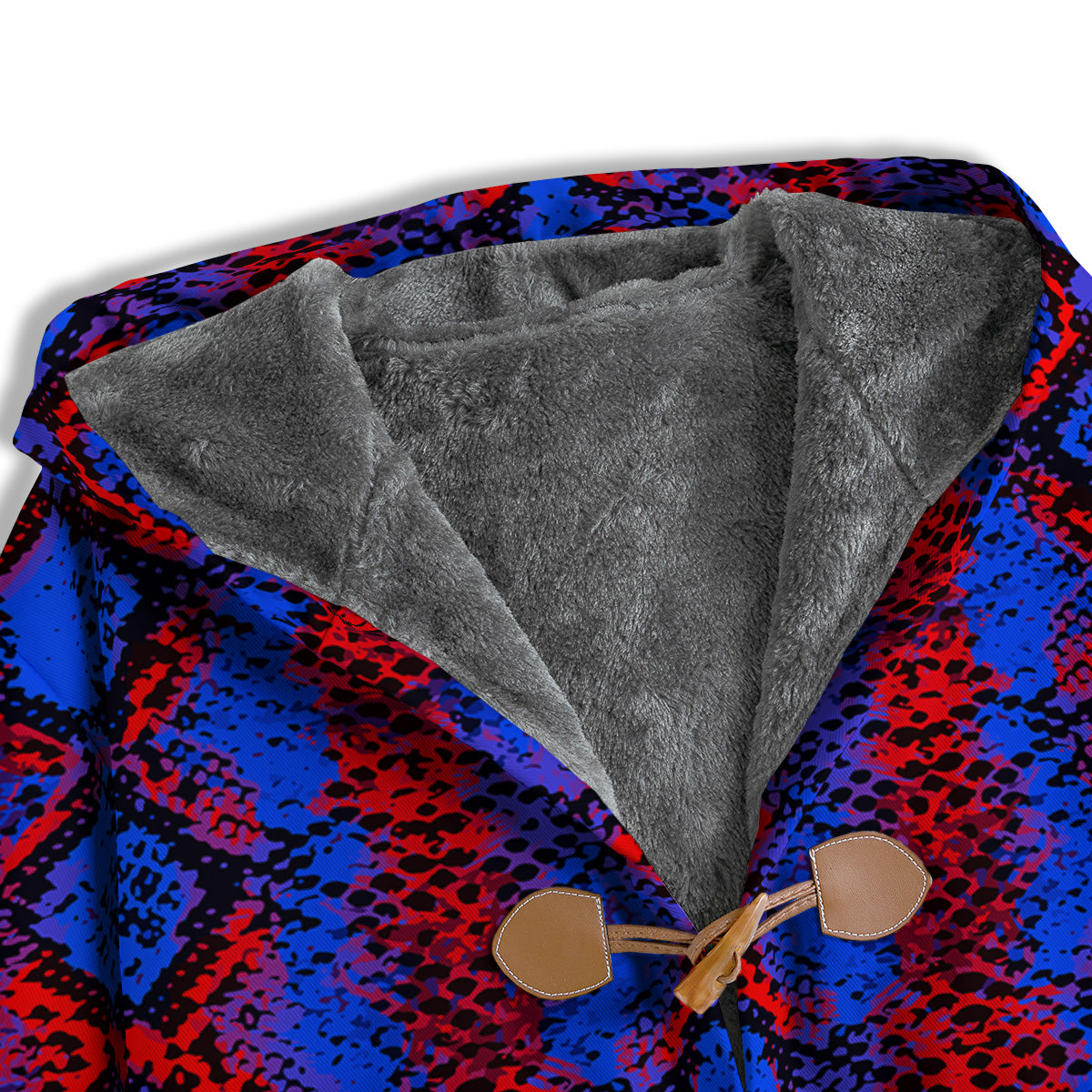 Snakeskin Red And Blue Print Men's Windbreaker Jacket-grizzshop