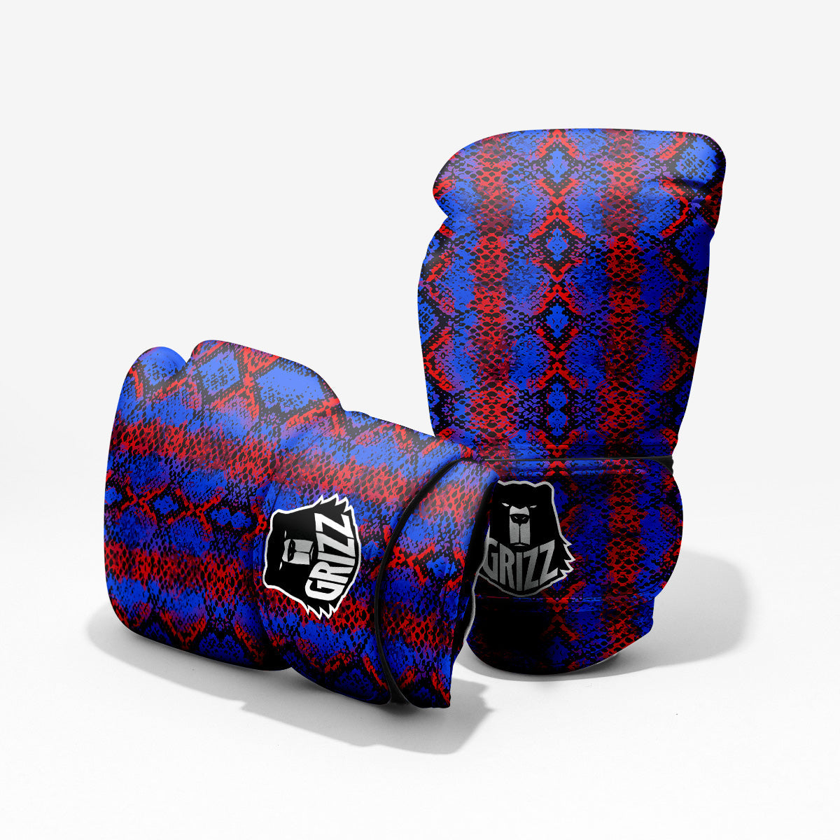 Snakeskin Red And Blue Print Pro Boxing Glove