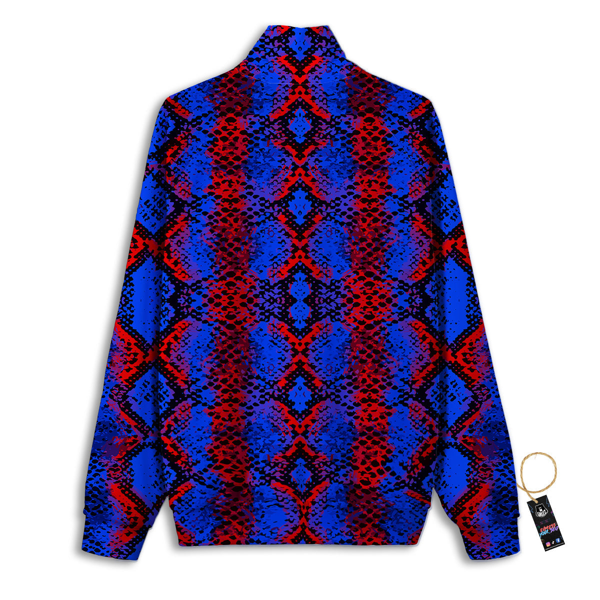Snakeskin Red And Blue Print Track Jacket-grizzshop