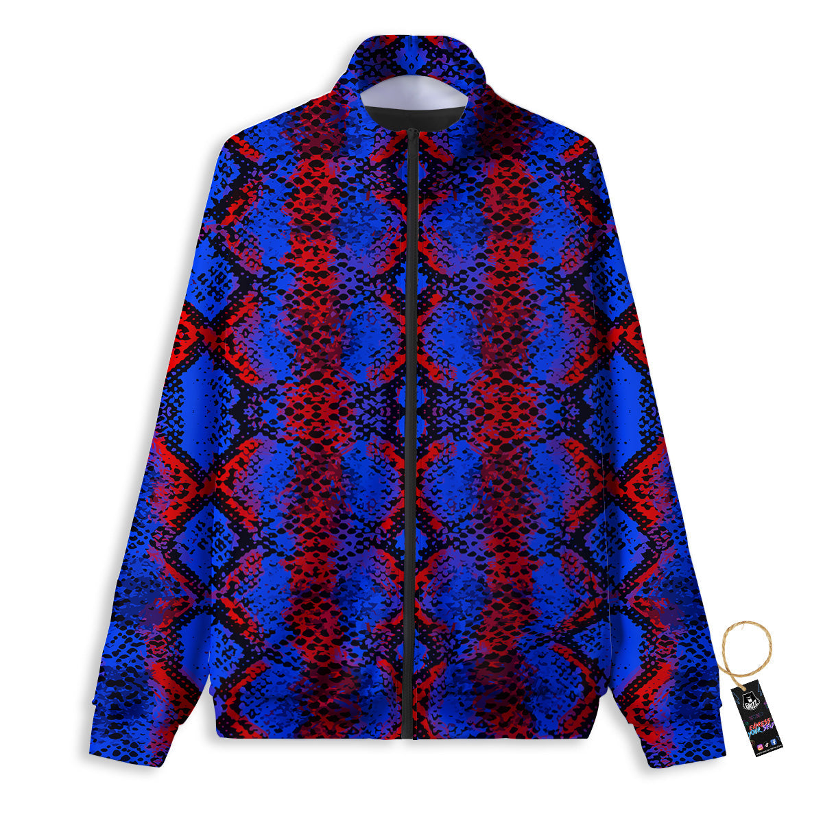 Snakeskin Red And Blue Print Track Jacket-grizzshop