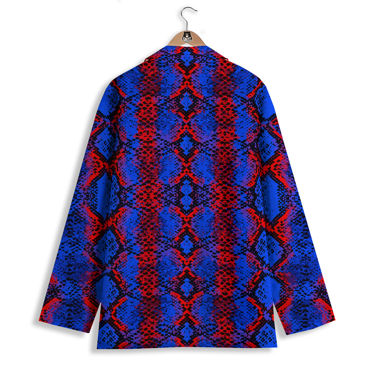 Snakeskin Red And Blue Print Women's Blazer-grizzshop