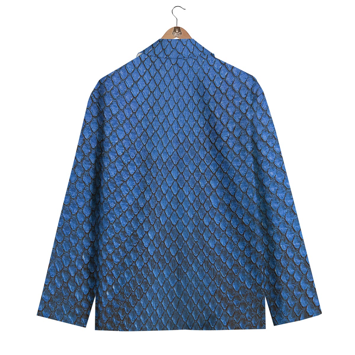 Snakeskin Steel Blue Print Men's Blazer-grizzshop